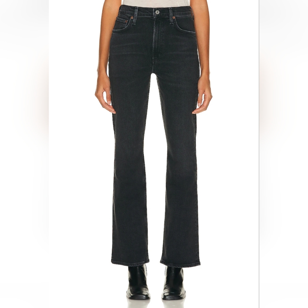 NWT AGOLDE Nico High Rise Slim Boot in Hotline size 28